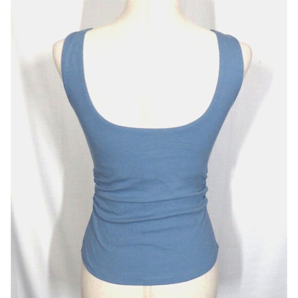 OGL Plantive Eco Friendly Dusk Blue Ruched Boat Neck Padded Bra Tank Size Medium - Picture 5 of 9